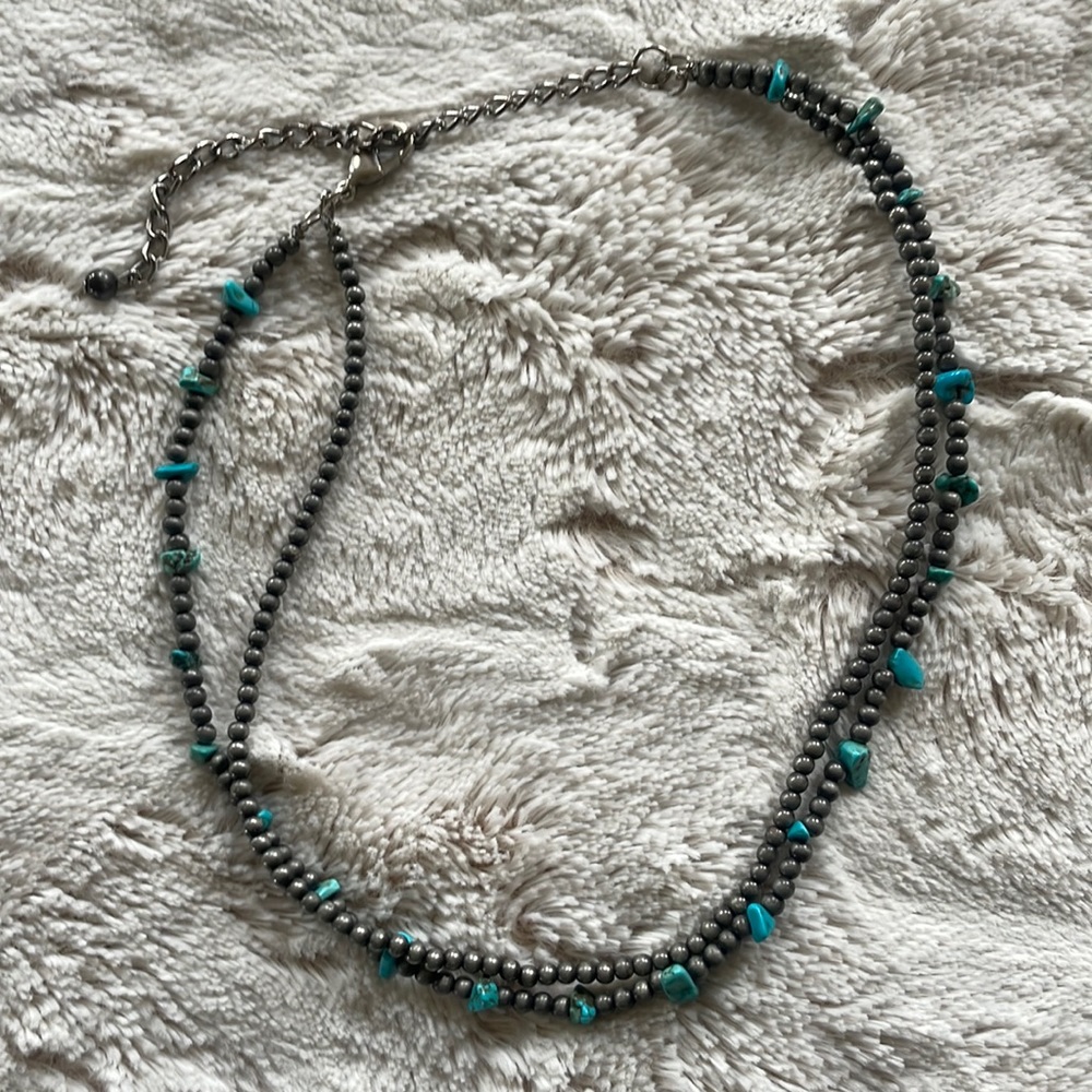 Faux Navajo pearl 2 strand necklaces with extender